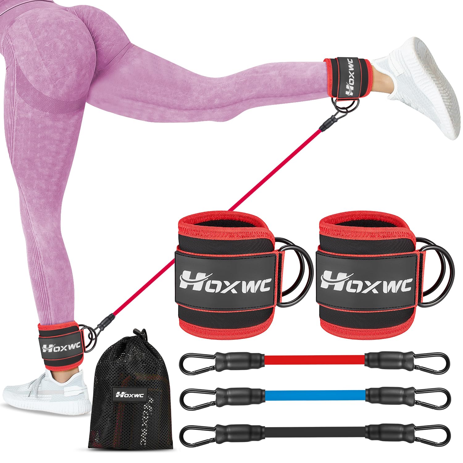 Ankle Resistance Bands with Cuffs, Ankle Bands for Working Out
