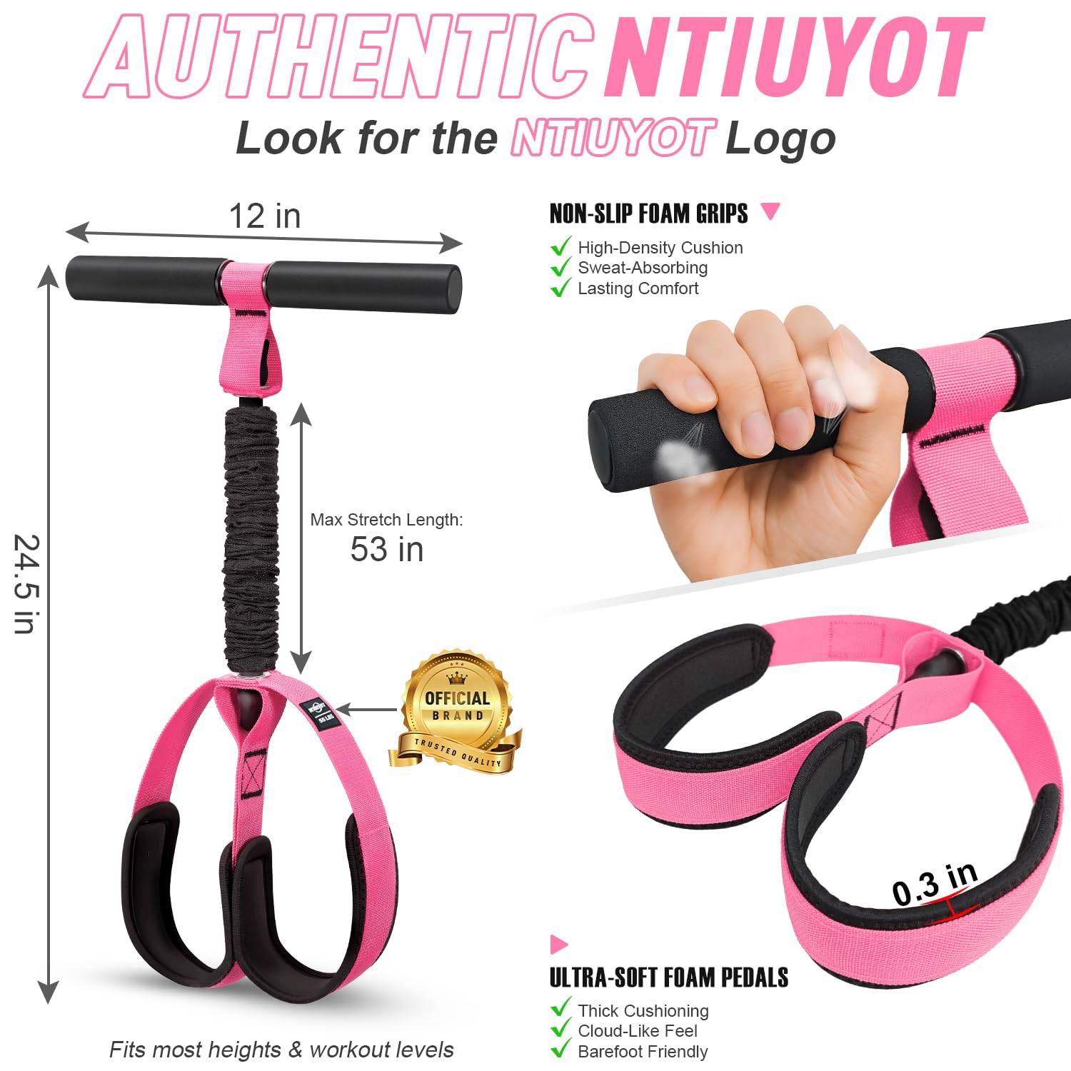 2026 Upgraded Durable Pedal Resistance Band with Handle, Physical Therapy