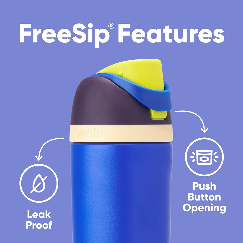 FreeSip Insulated Stainless Steel Water Bottle with Straw, BPA-Free Sports Water Bottle, Great for Travel, 32 Oz, Very, Very Dark