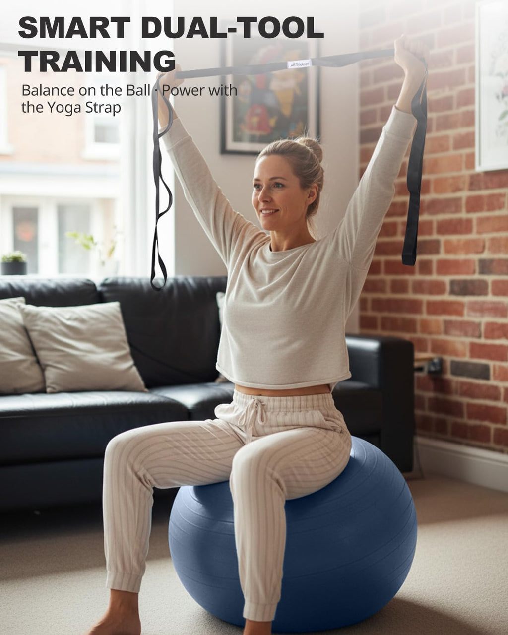 Exercise Ball for Yoga, Pilates & Fitness – Stability Ball Equipment for Home Gym & Office