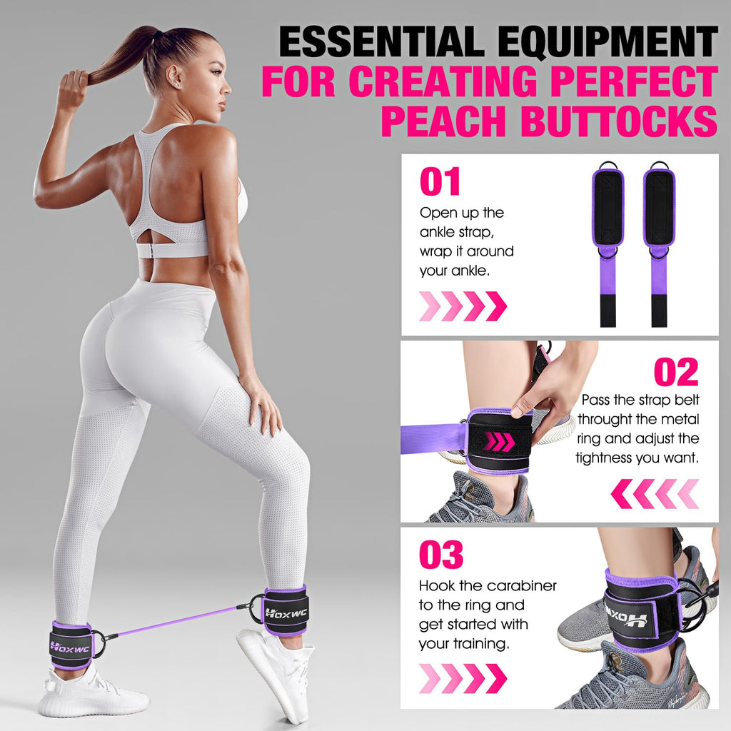 Ankle Resistance Bands with Cuffs, Ankle Bands for Working Out