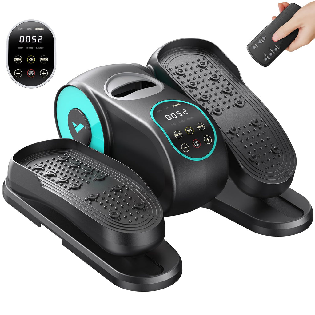Under Desk Elliptical Machine, Leg Exerciser While Sitting , Quiet Portable Electric Seated Pedal Exerciser Machine for Home Office
