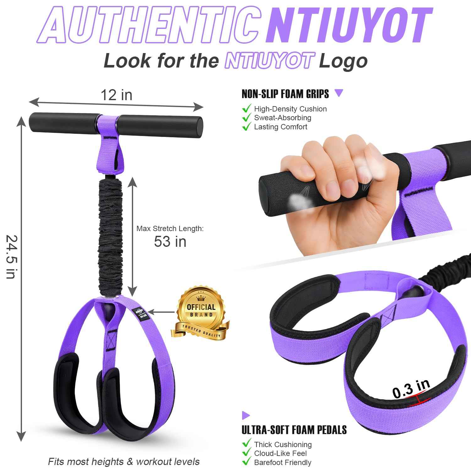 2026 Upgraded Durable Pedal Resistance Band with Handle, Physical Therapy