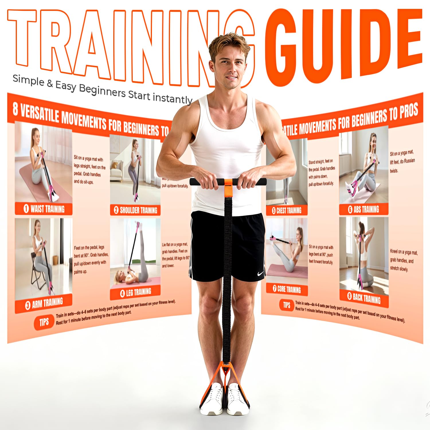 2026 Upgraded Durable Pedal Resistance Band with Handle, Physical Therapy