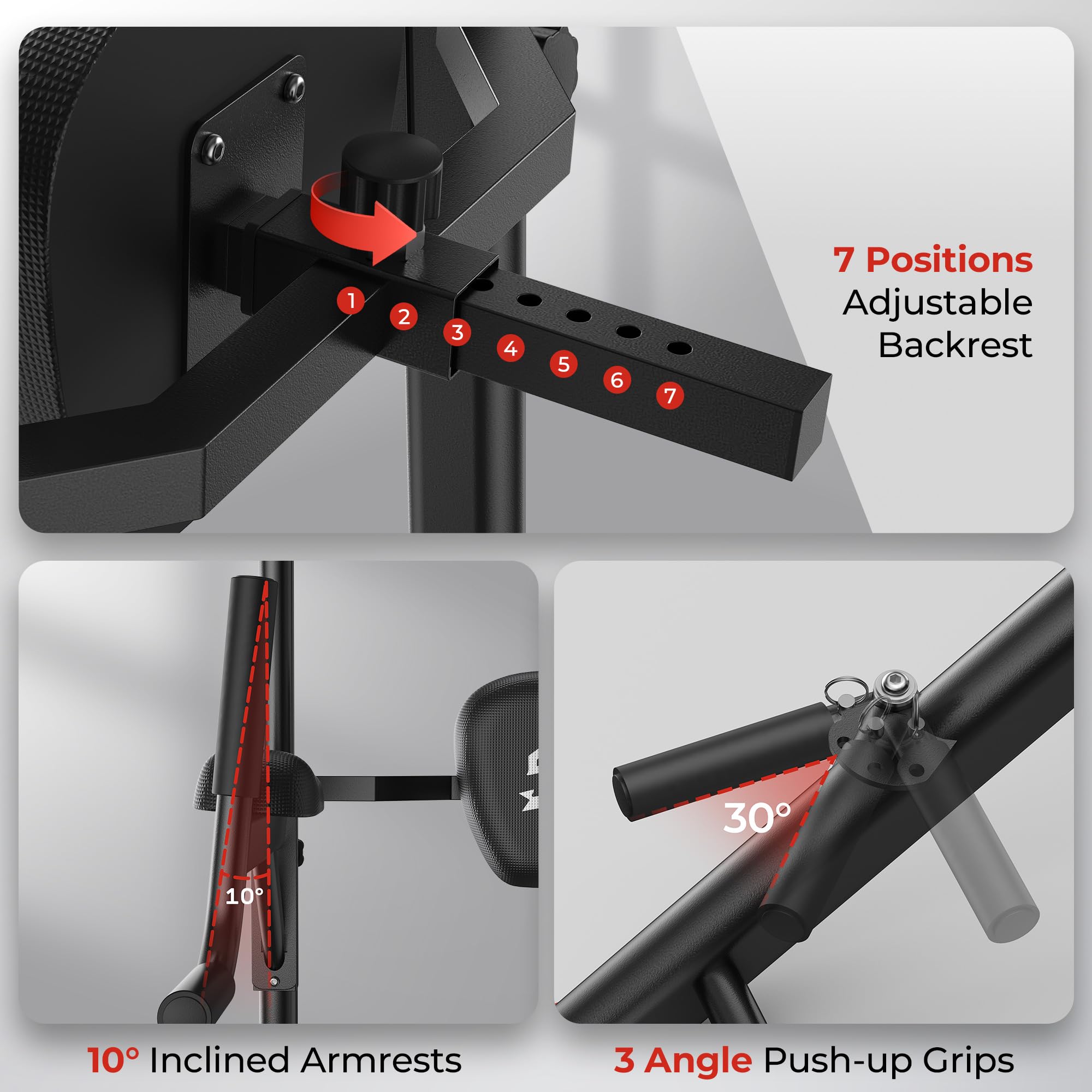 Pull Up Bar Station, 450LBS Stable Pull Up Dip Station for Home Gym Strength Training Equipment | FED Fitness