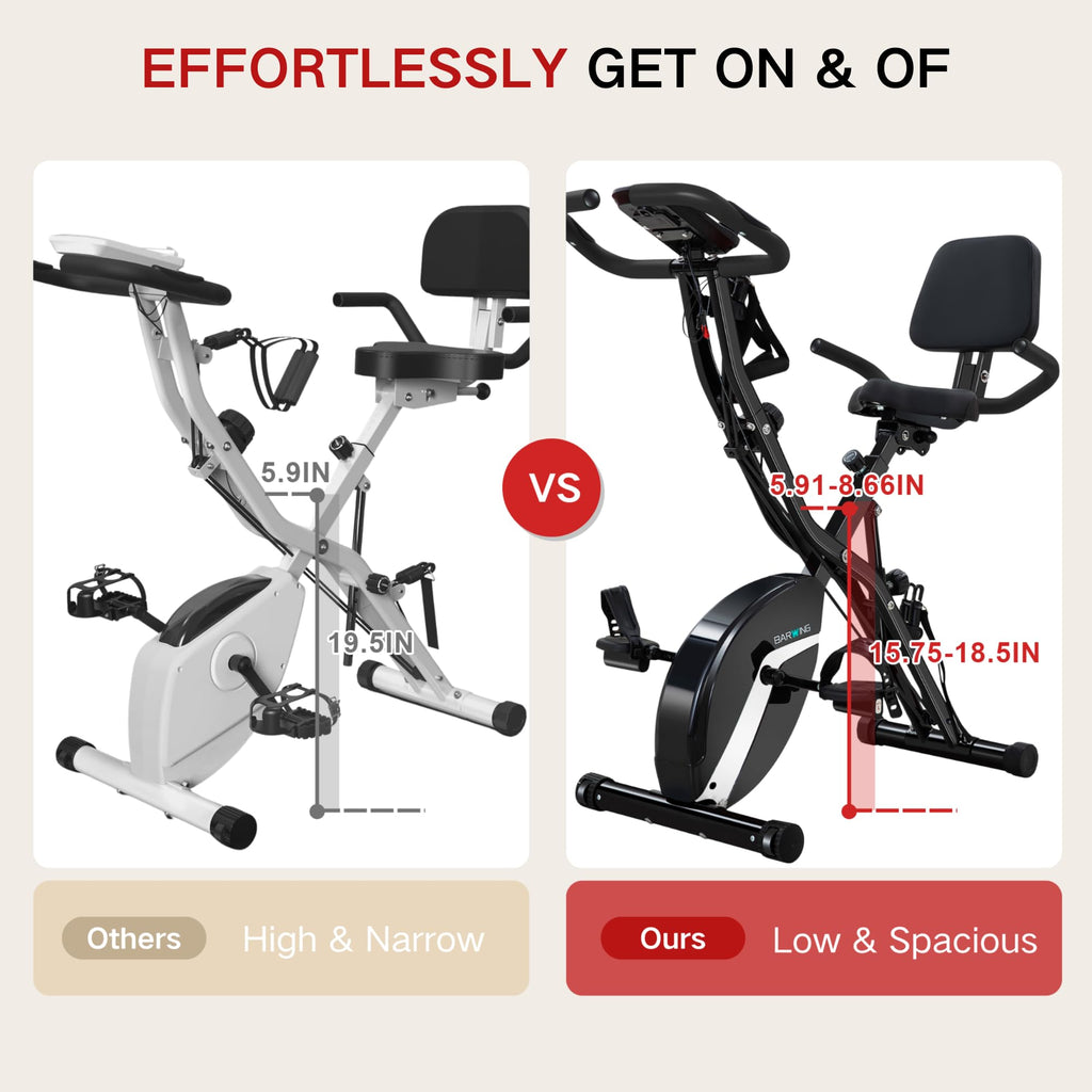 Stationary Exercise Bike for Home Workout, 5 IN 1 Foldable Indoor Cycling Bike