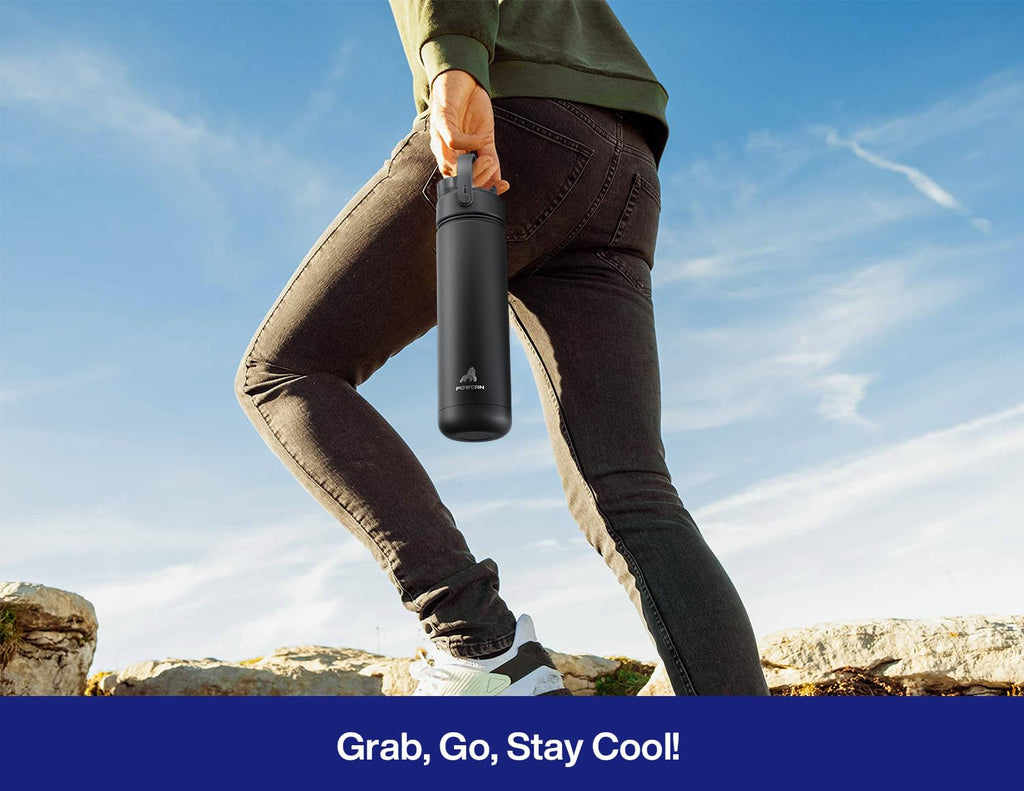 40 oz Insulated Water Bottle with 2-in-1 Straw and Spout Lid (Cotton Candy)