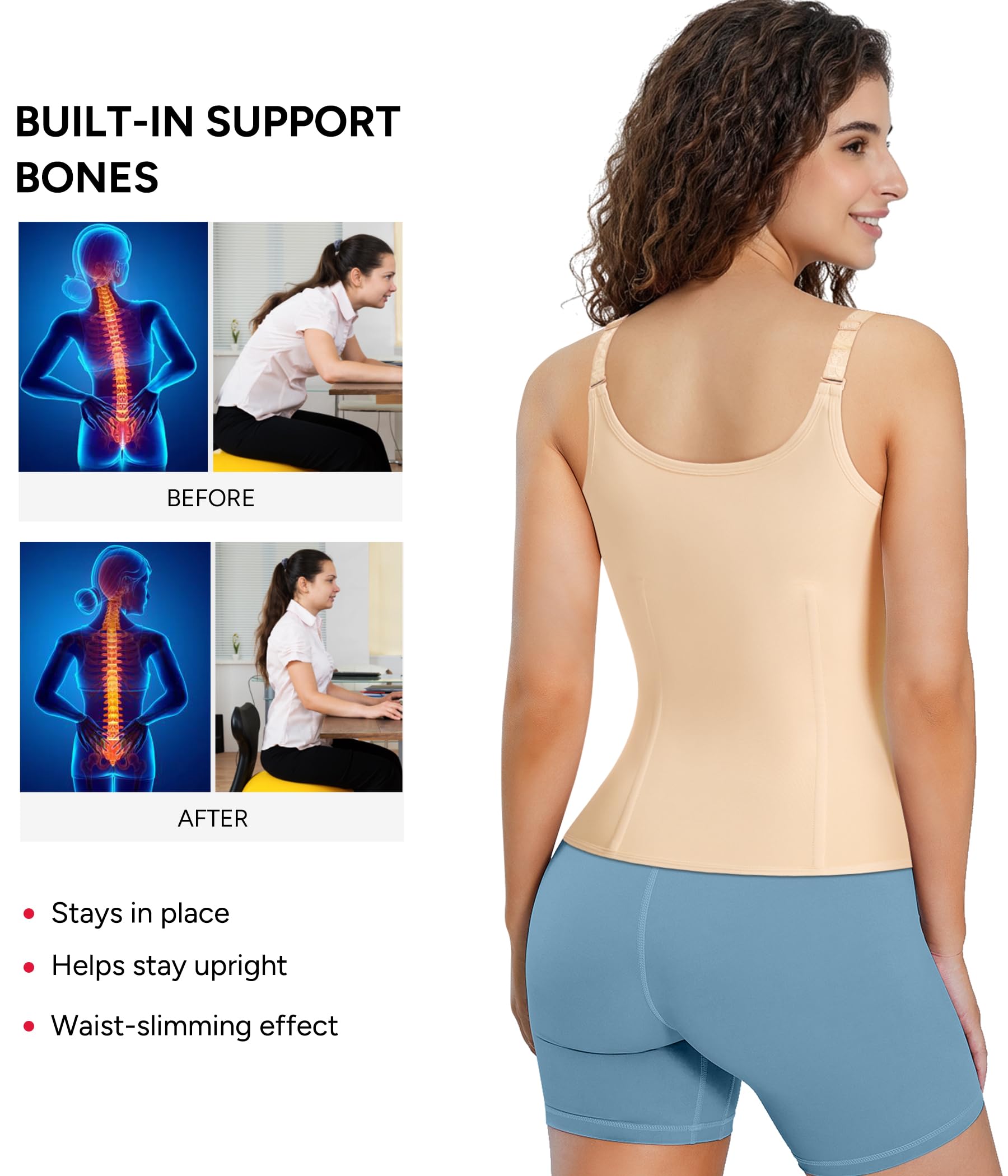 Waist Trainer for Women Corset Shapewear with Zipper