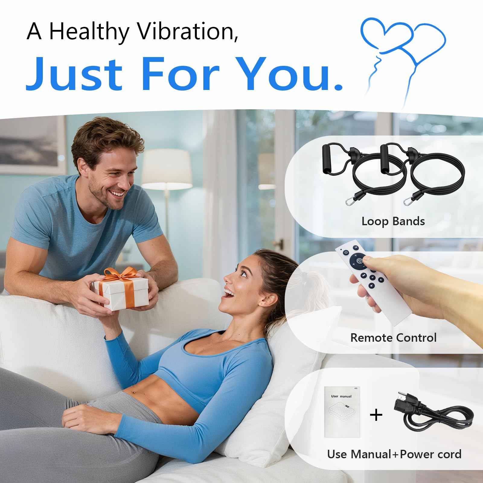 Vibration Plate Exercise Machine, Curved Vibration Plate for Lymphatic Drainage Weight Loss