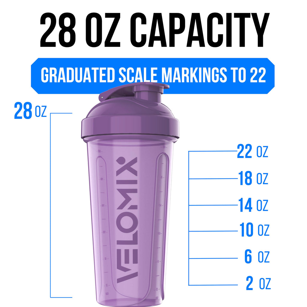 2 Pack- 28 oz Protein Shaker Bottles for Protein Mixes - 2x Wire Whisk | Leak Proof Shaker Cups for Protein Shakes