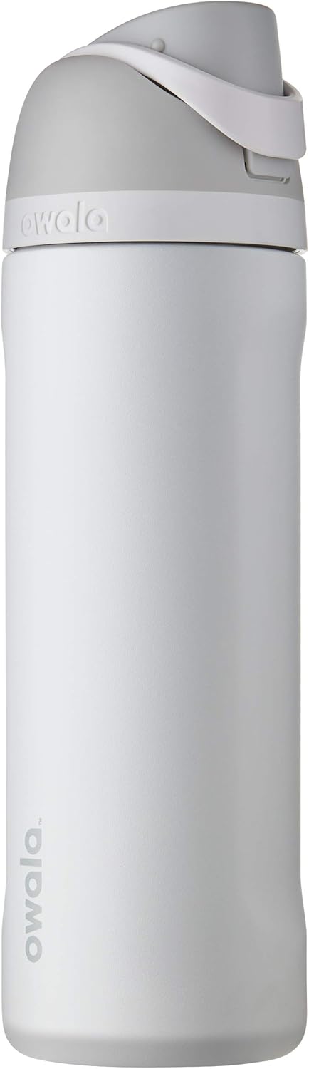 FreeSip Insulated Stainless Steel Water Bottle with Straw, BPA-Free Sports Water Bottle, Great for Travel, 32 Oz, Very, Very Dark