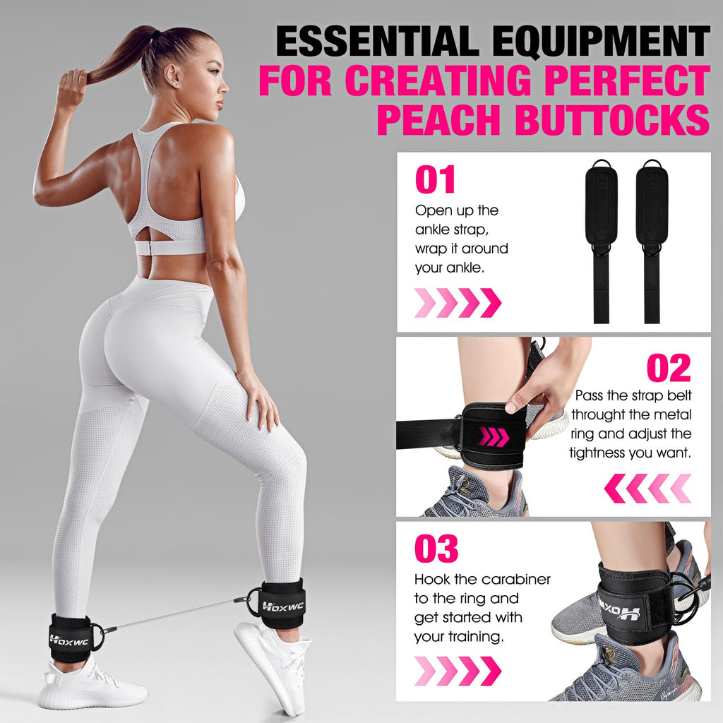 Ankle Resistance Bands with Cuffs, Ankle Bands for Working Out