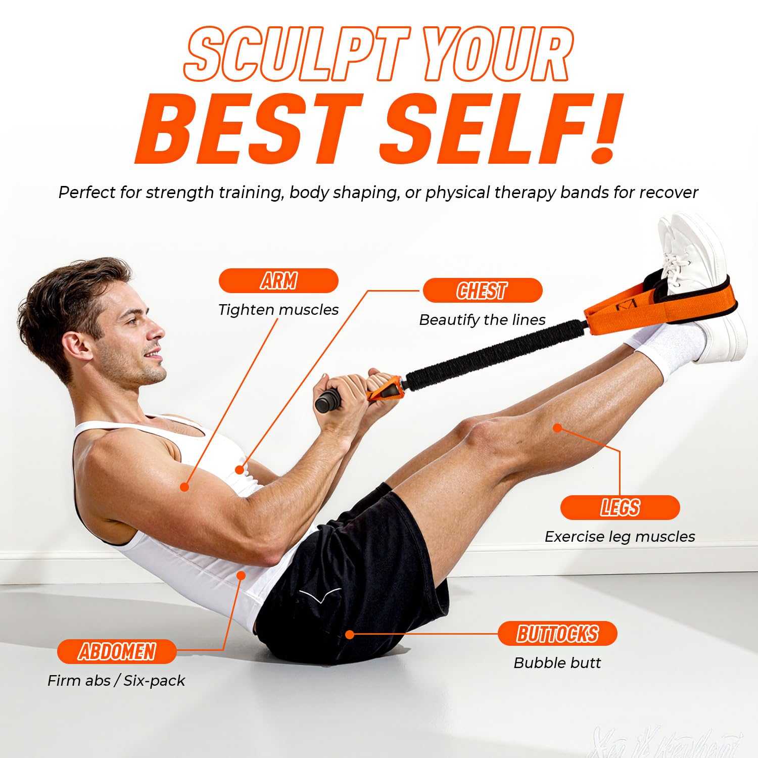2026 Upgraded Durable Pedal Resistance Band with Handle, Physical Therapy
