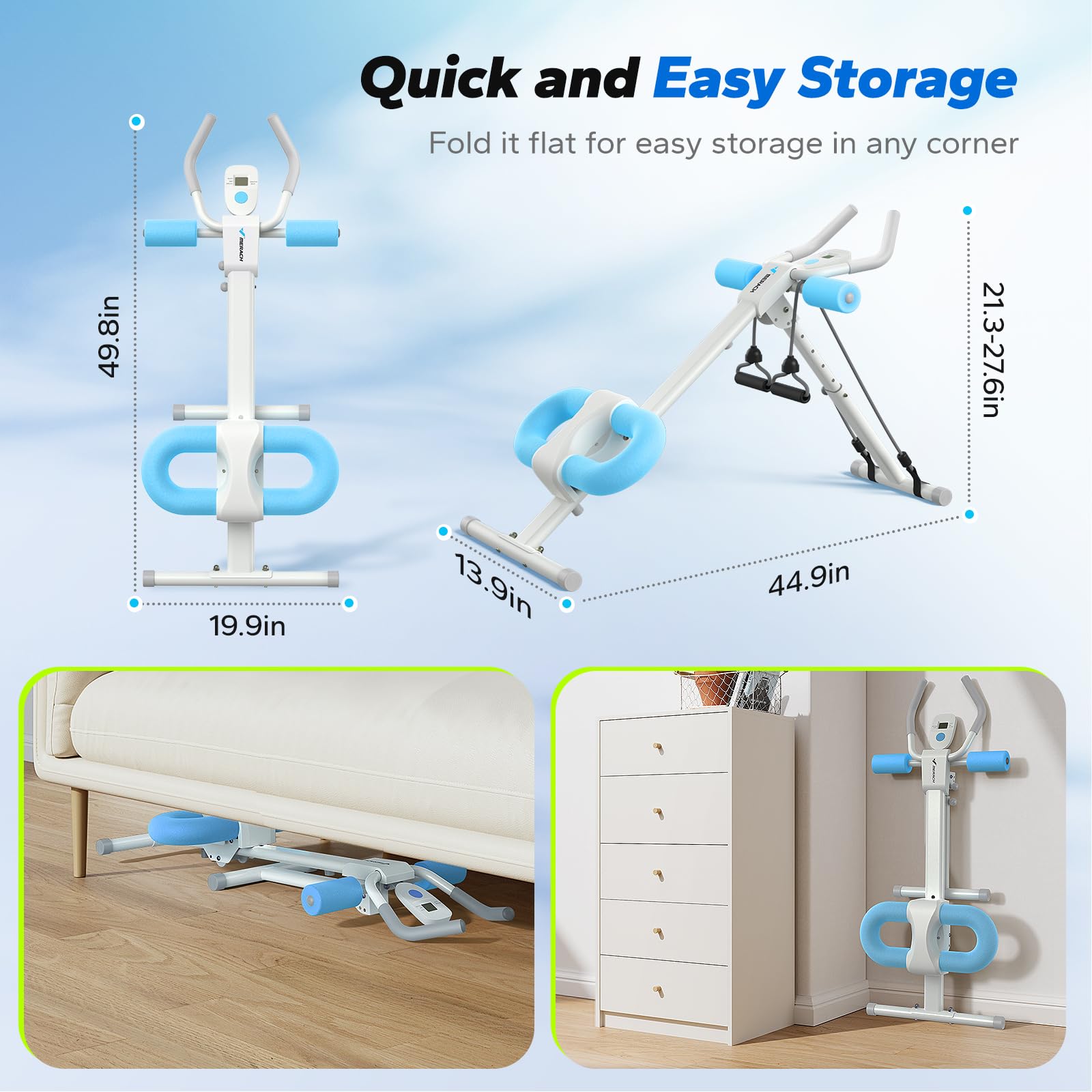 Ab Machine, Ab Workout Equipment, Adjustable Ab Trainer Machine, Abdominal Trainer for Stomach Workout