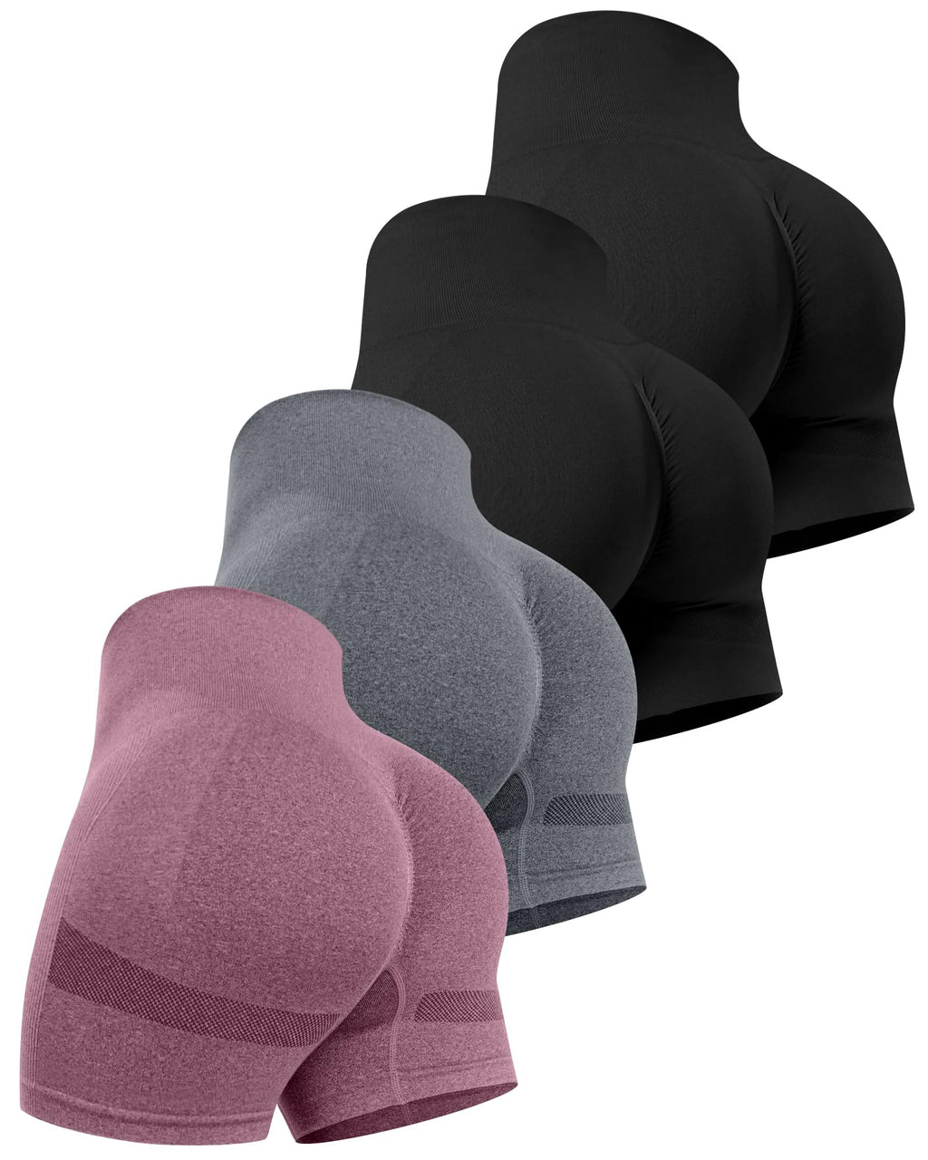 Workout Shorts Sets for Women, High Waisted Gym Butt Lifting Scrunch Butt Seamless Shorts