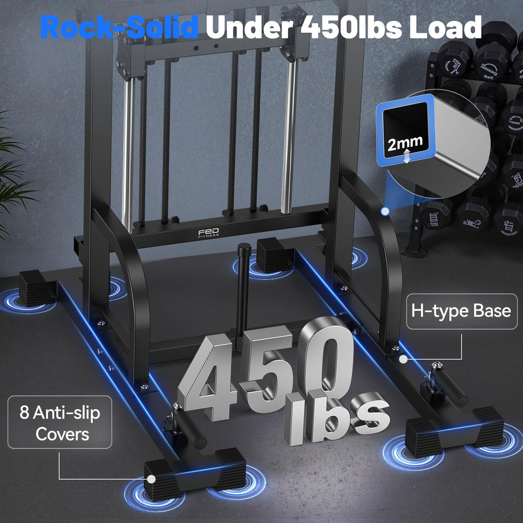 Pull Up Bar Station, 450LBS Stable Pull Up Dip Station for Home Gym Strength Training Equipment | FED Fitness
