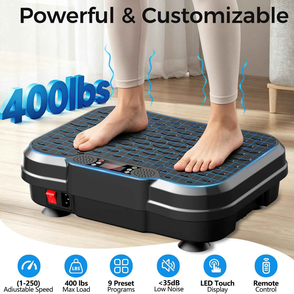 Vibration Plate Exercise Machine, Curved Vibration Plate for Lymphatic Drainage Weight Loss