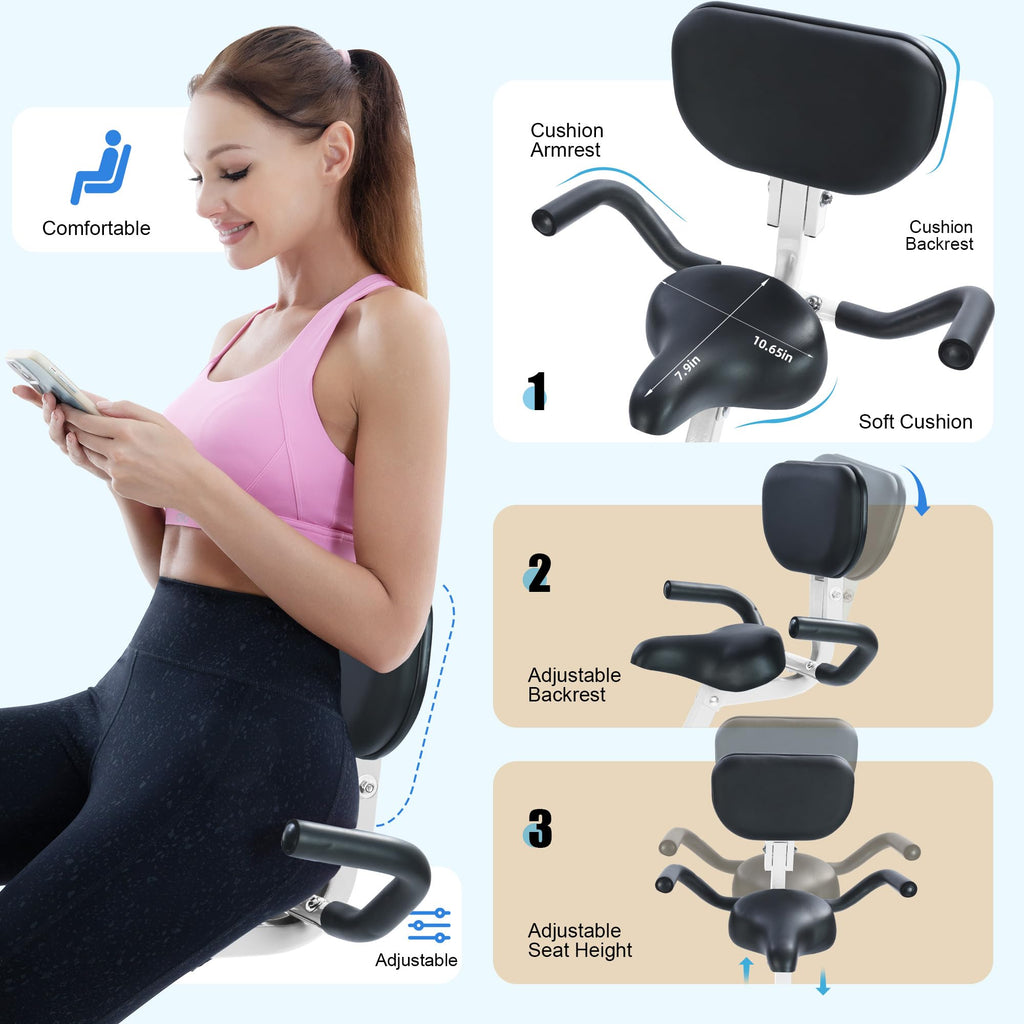 Stationary Exercise Bike for Home Workout, 5 IN 1 Foldable Indoor Cycling Bike
