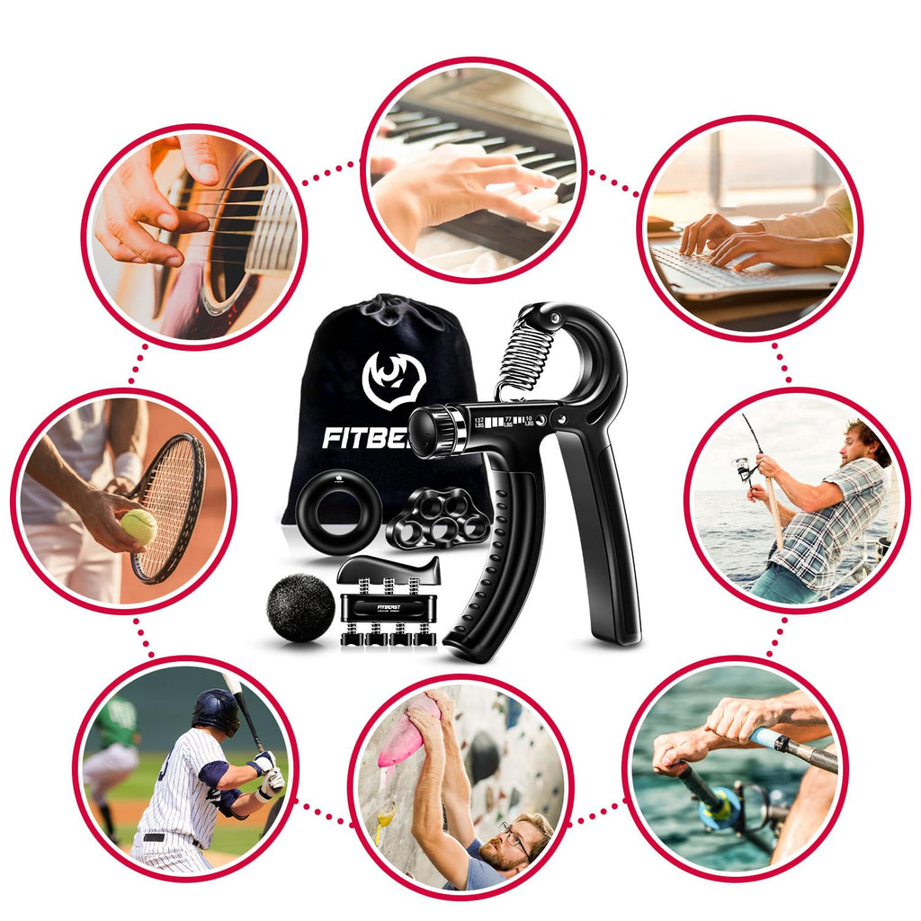 Grip Strengthener Forearm Strengthener Hand Grips Strengthener Kit - 5 Pack Adjustable Resistance