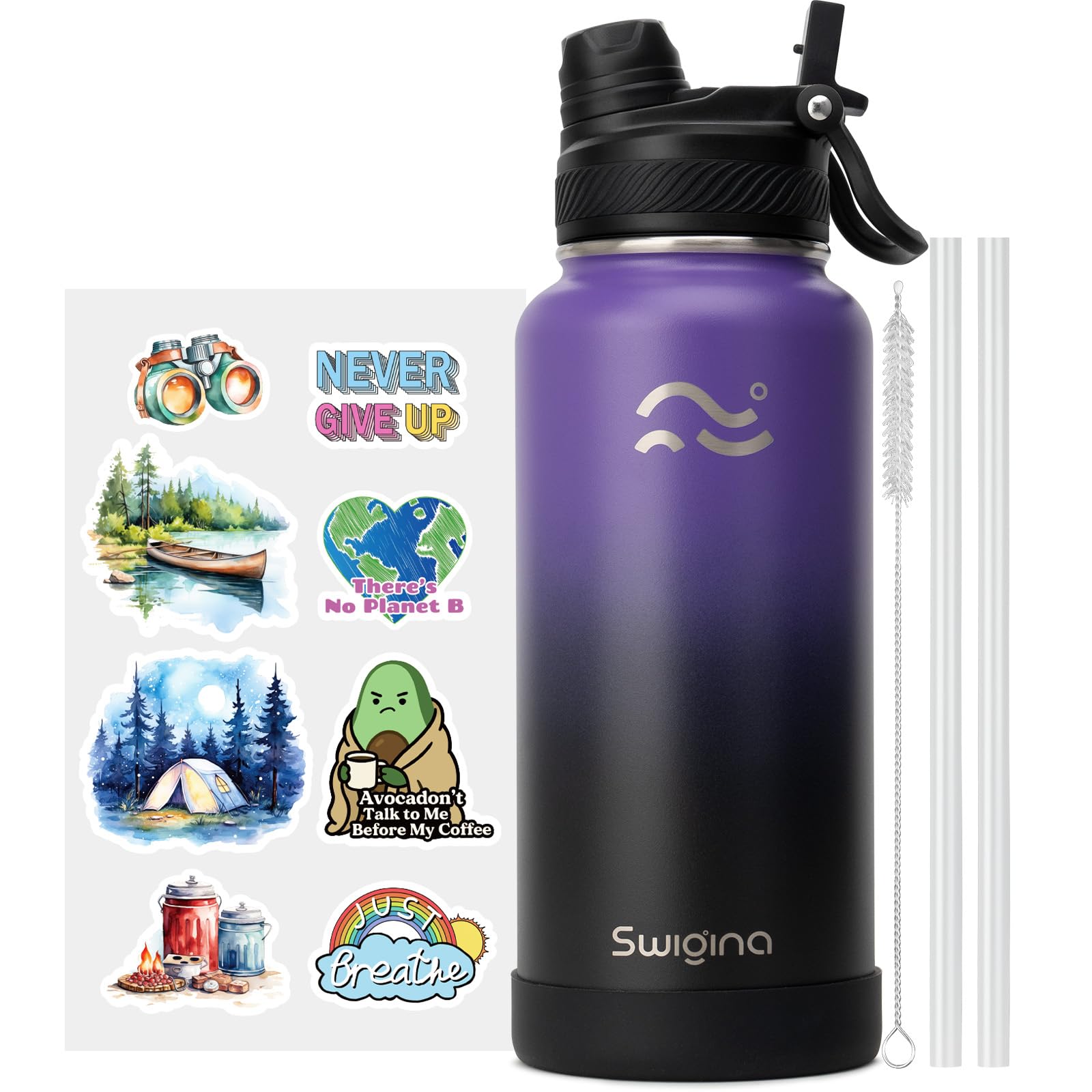 Insulated Water Bottle with Silicone Boot (36hrs Cold/18hrs Hot)