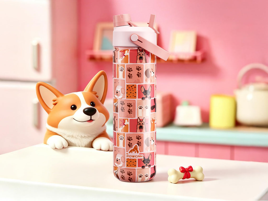 40 oz Insulated Water Bottle with 2-in-1 Straw and Spout Lid (Cotton Candy)