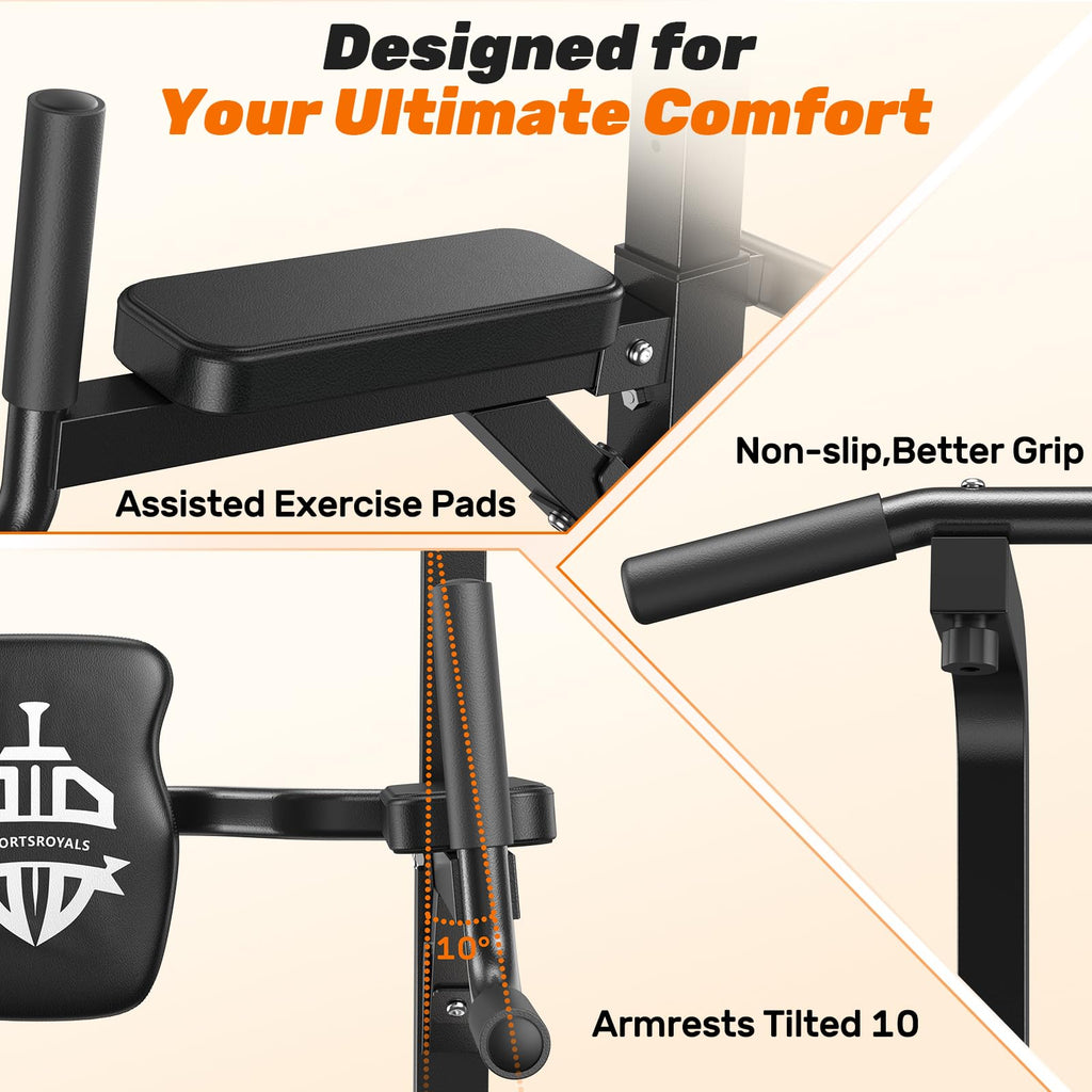Pull Up Bar Station, 450LBS Stable Pull Up Dip Station for Home Gym Strength Training Equipment | FED Fitness