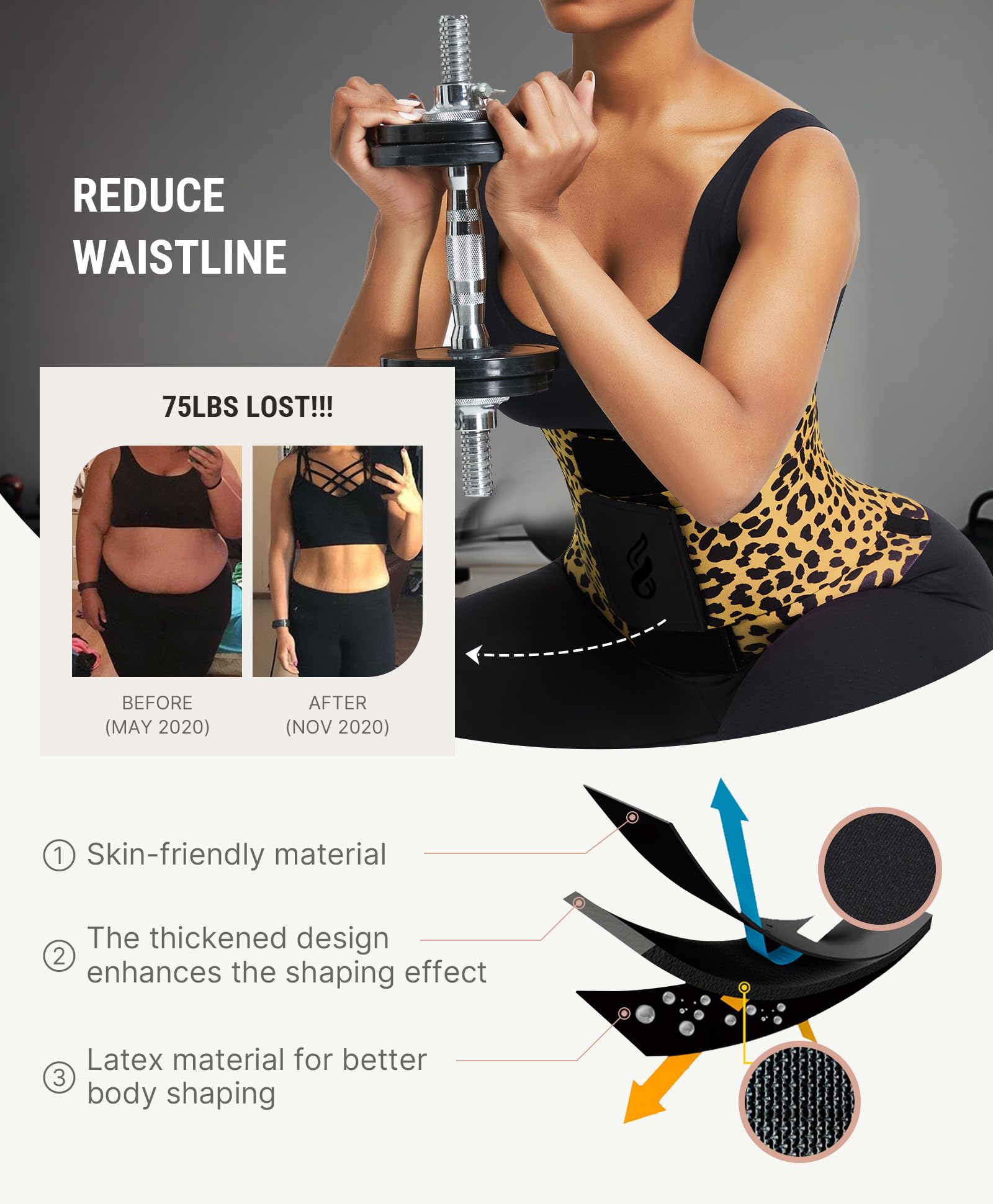 Waist Trainer Belt Waist Cincher Trimmer Ab Belt Tummy Control Body Shaper