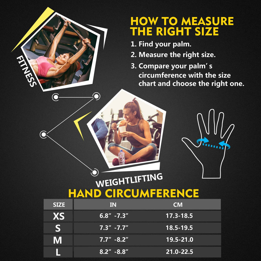 Weight Lifting Gym Workout Gloves with Wrist Wrap Support for Men & Women