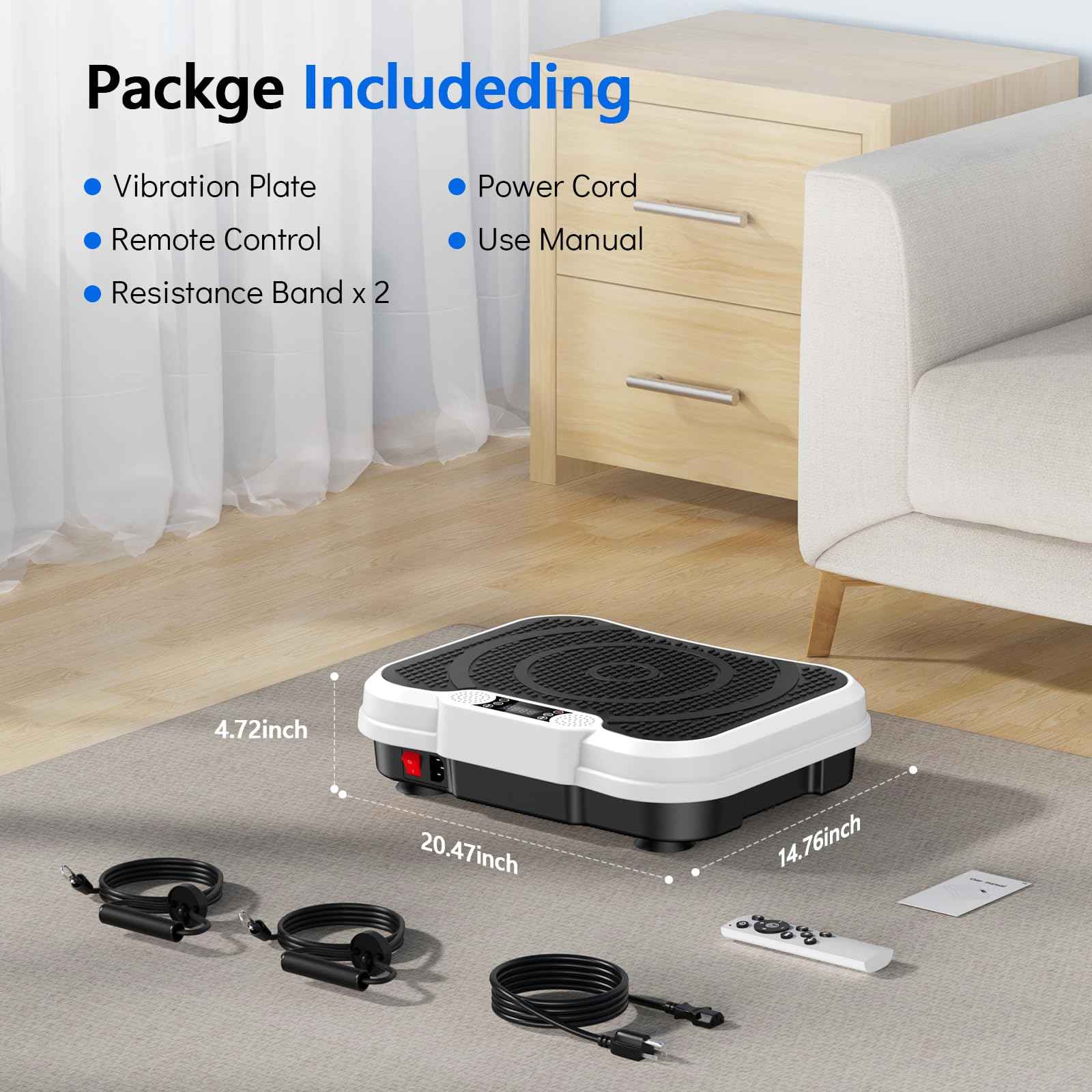 Vibration Plate Exercise Machine, Curved Vibration Plate for Lymphatic Drainage Weight Loss