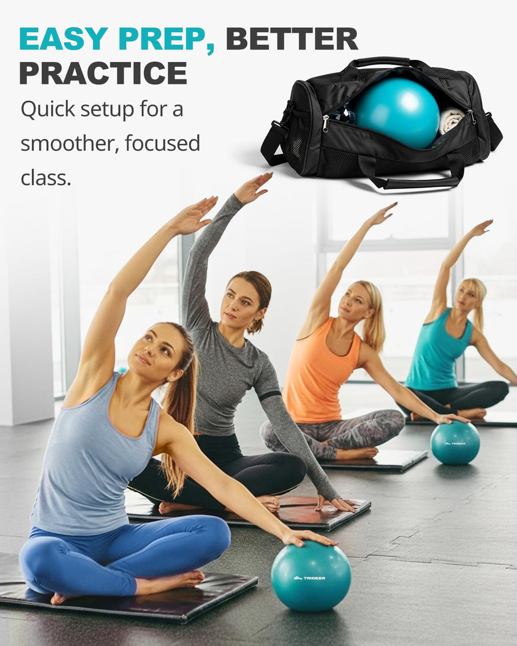 Exercise Ball for Yoga, Pilates & Fitness – Stability Ball Equipment for Home Gym & Office