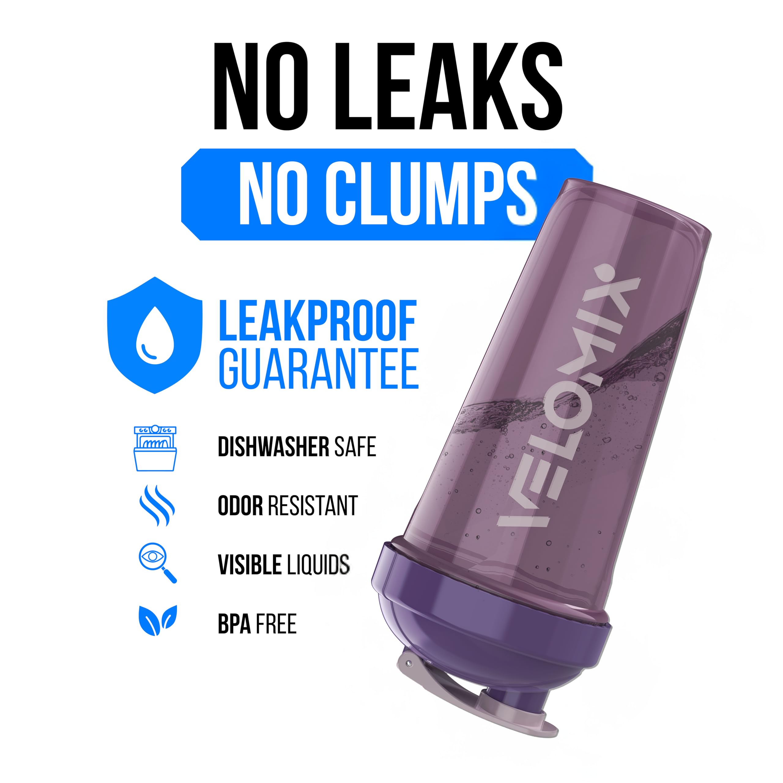 2 Pack- 28 oz Protein Shaker Bottles for Protein Mixes - 2x Wire Whisk | Leak Proof Shaker Cups for Protein Shakes