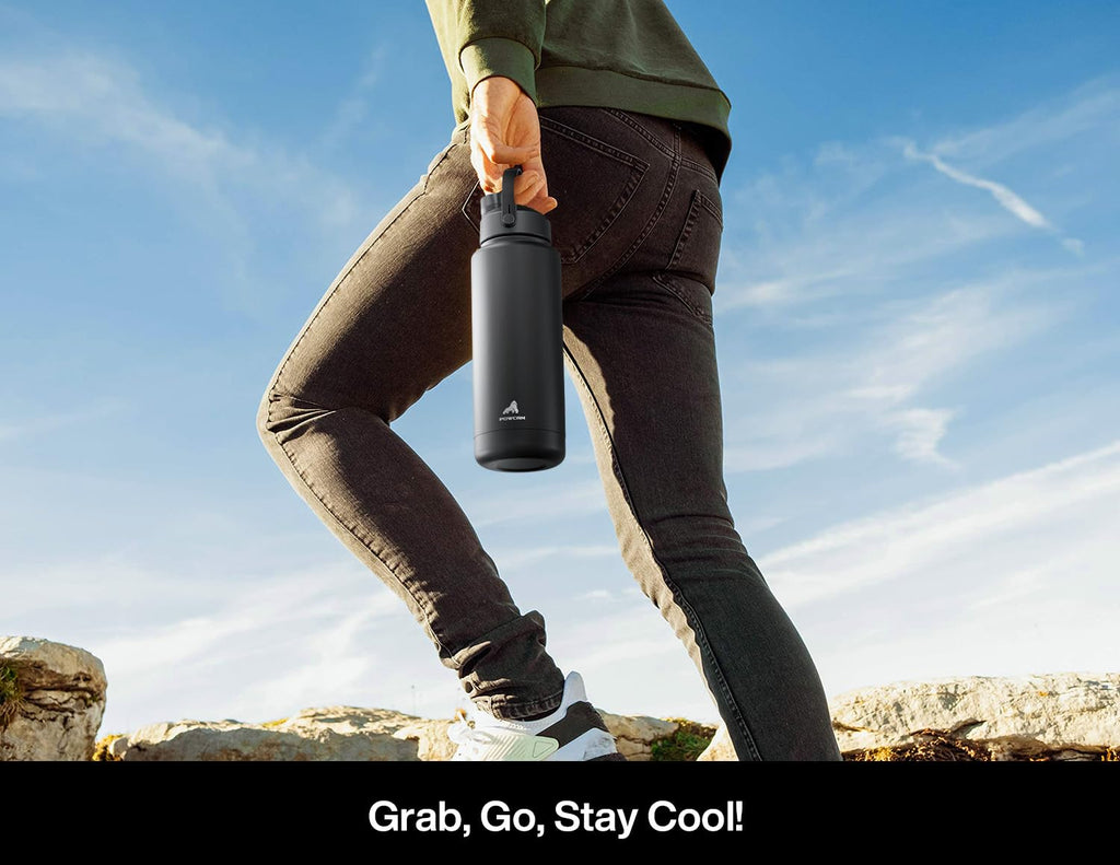 40 oz Insulated Water Bottle with 2-in-1 Straw and Spout Lid (Cotton Candy)
