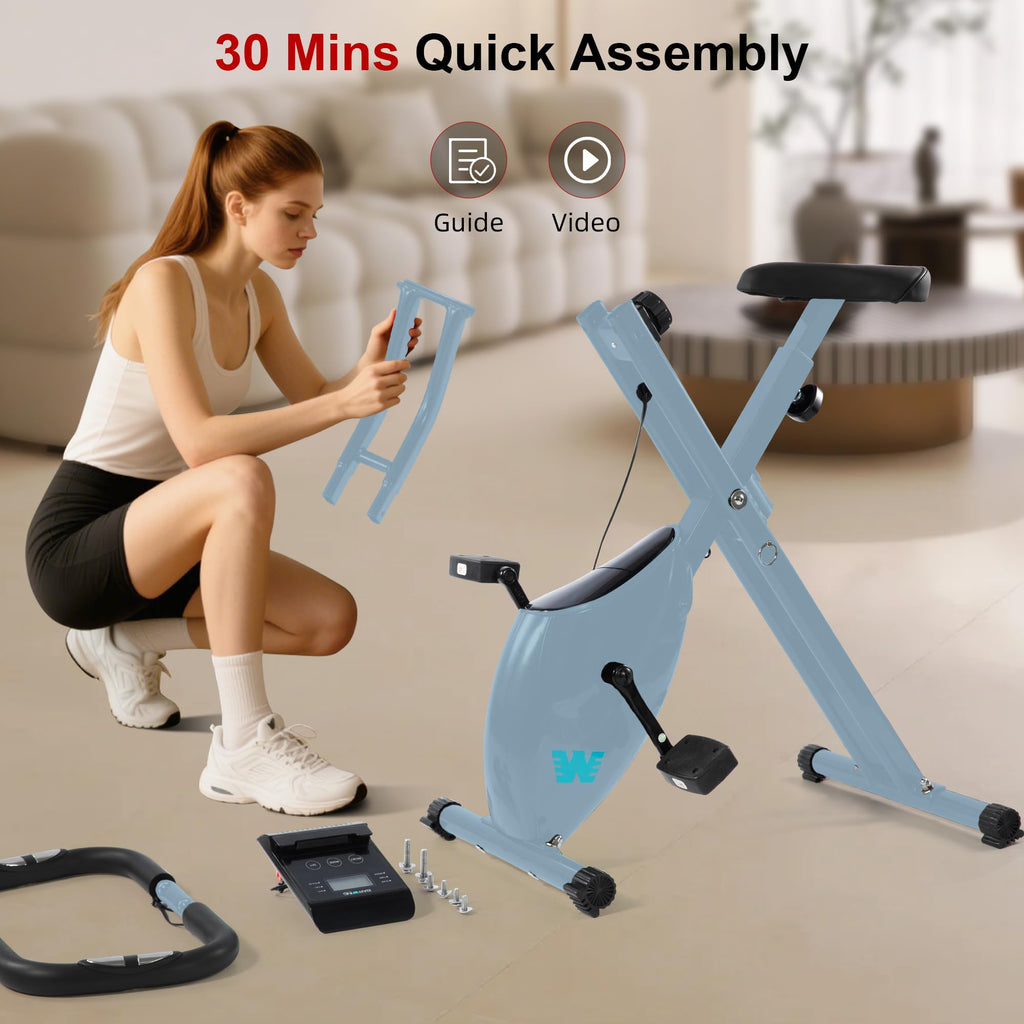 Stationary Exercise Bike for Home Workout, 5 IN 1 Foldable Indoor Cycling Bike
