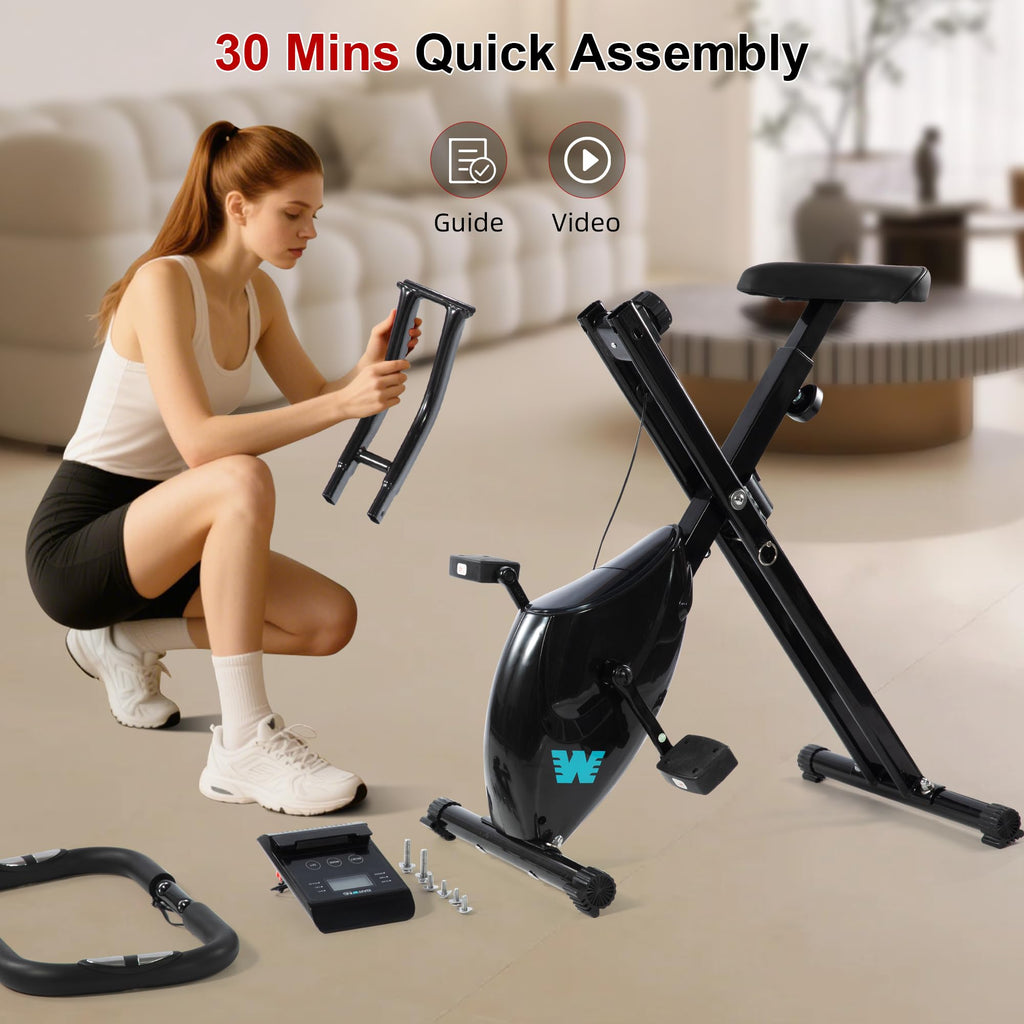 Stationary Exercise Bike for Home Workout, 5 IN 1 Foldable Indoor Cycling Bike