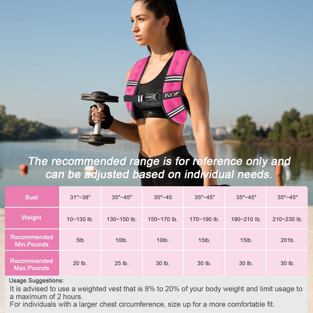Weighted Vest Woman, Reflective Stripe Body Vest for Workout Running Jogging Fitness