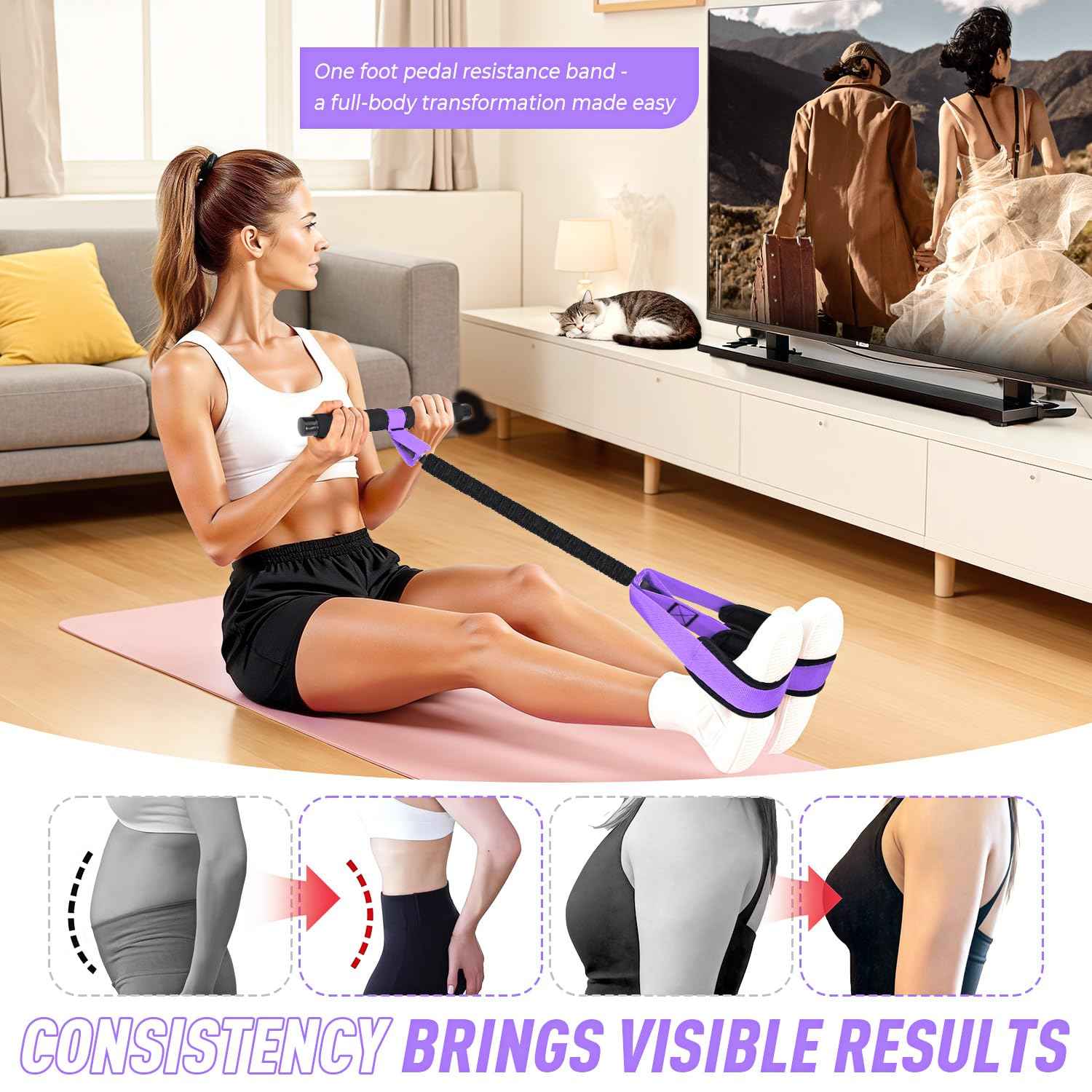 2026 Upgraded Durable Pedal Resistance Band with Handle, Physical Therapy