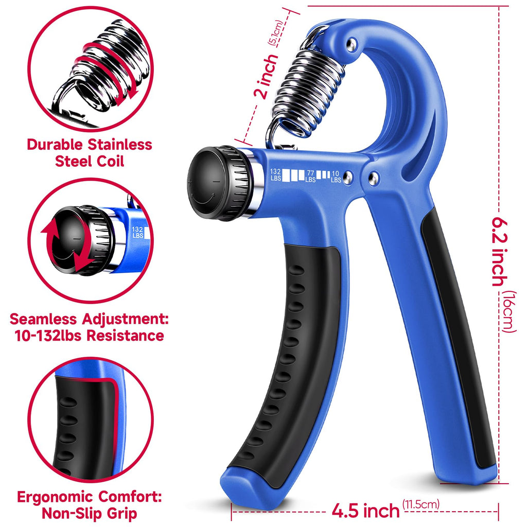 Grip Strengthener Forearm Strengthener Hand Grips Strengthener Kit - 5 Pack Adjustable Resistance