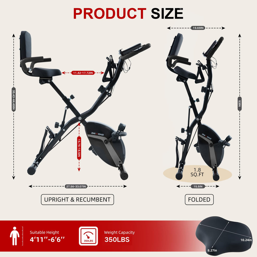 Stationary Exercise Bike for Home Workout, 5 IN 1 Foldable Indoor Cycling Bike