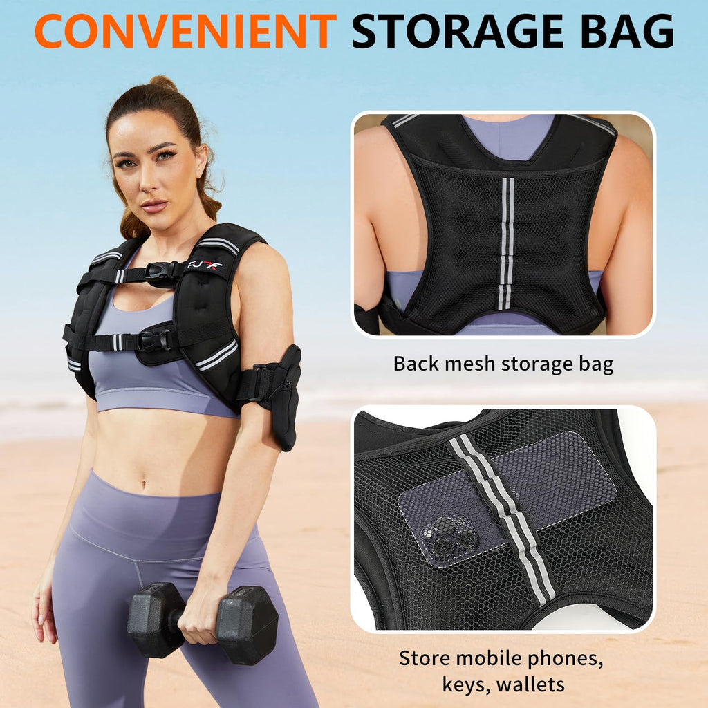 Weighted Vest Woman, Reflective Stripe Body Vest for Workout Running Jogging Fitness
