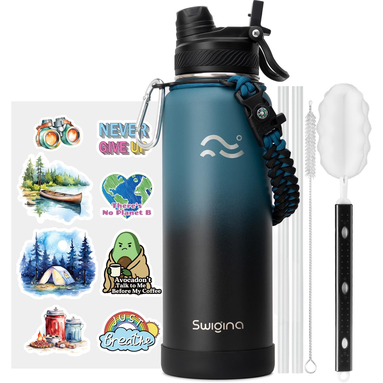 Insulated Water Bottle with Silicone Boot (36hrs Cold/18hrs Hot)