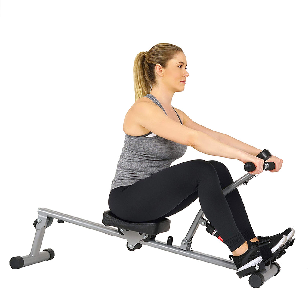 Fitness Compact Adjustable Rowing Machine with 12 Levels of Resistance for Complete Body Workouts