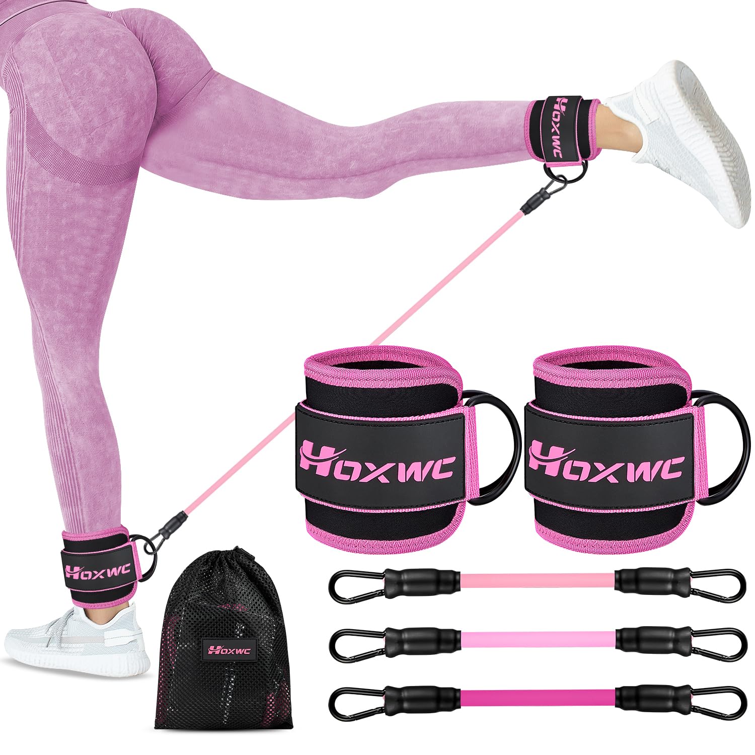 Ankle Resistance Bands with Cuffs, Ankle Bands for Working Out