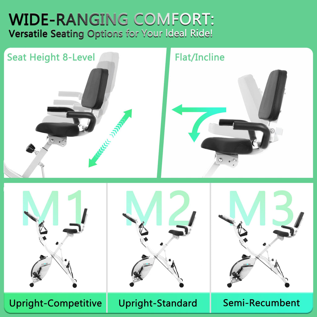 Stationary Exercise Bike for Home Workout, 5 IN 1 Foldable Indoor Cycling Bike