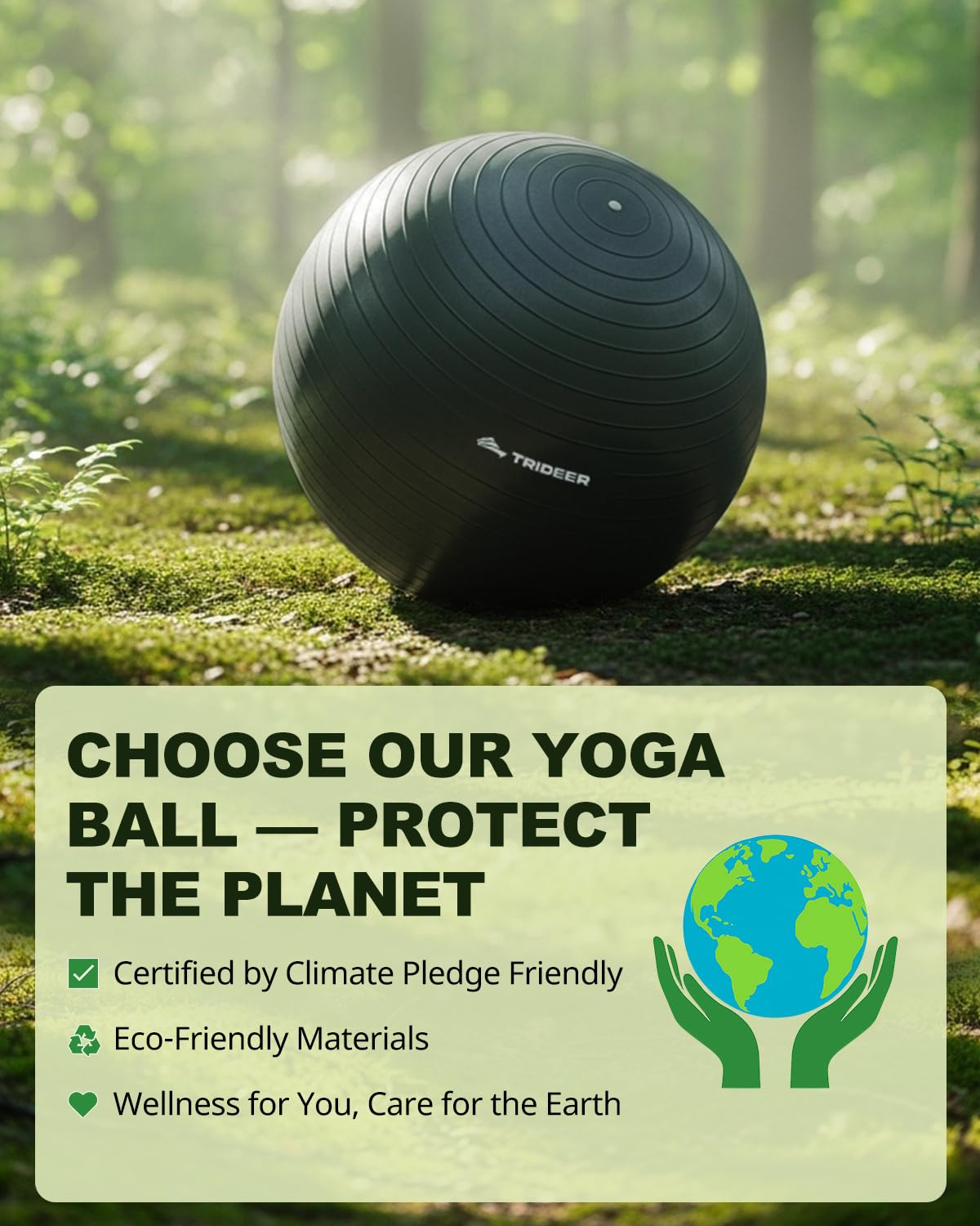 Exercise Ball for Yoga, Pilates & Fitness – Stability Ball Equipment for Home Gym & Office