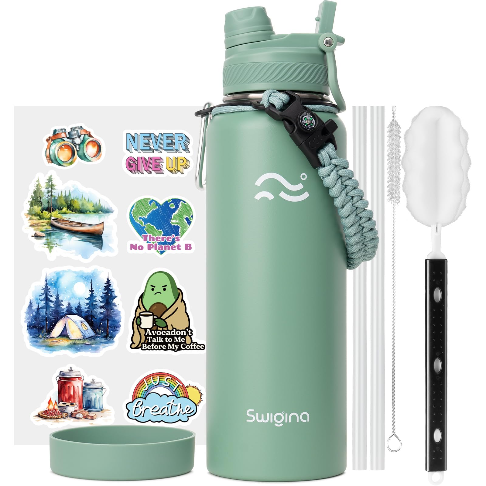 Insulated Water Bottle with Silicone Boot (36hrs Cold/18hrs Hot)