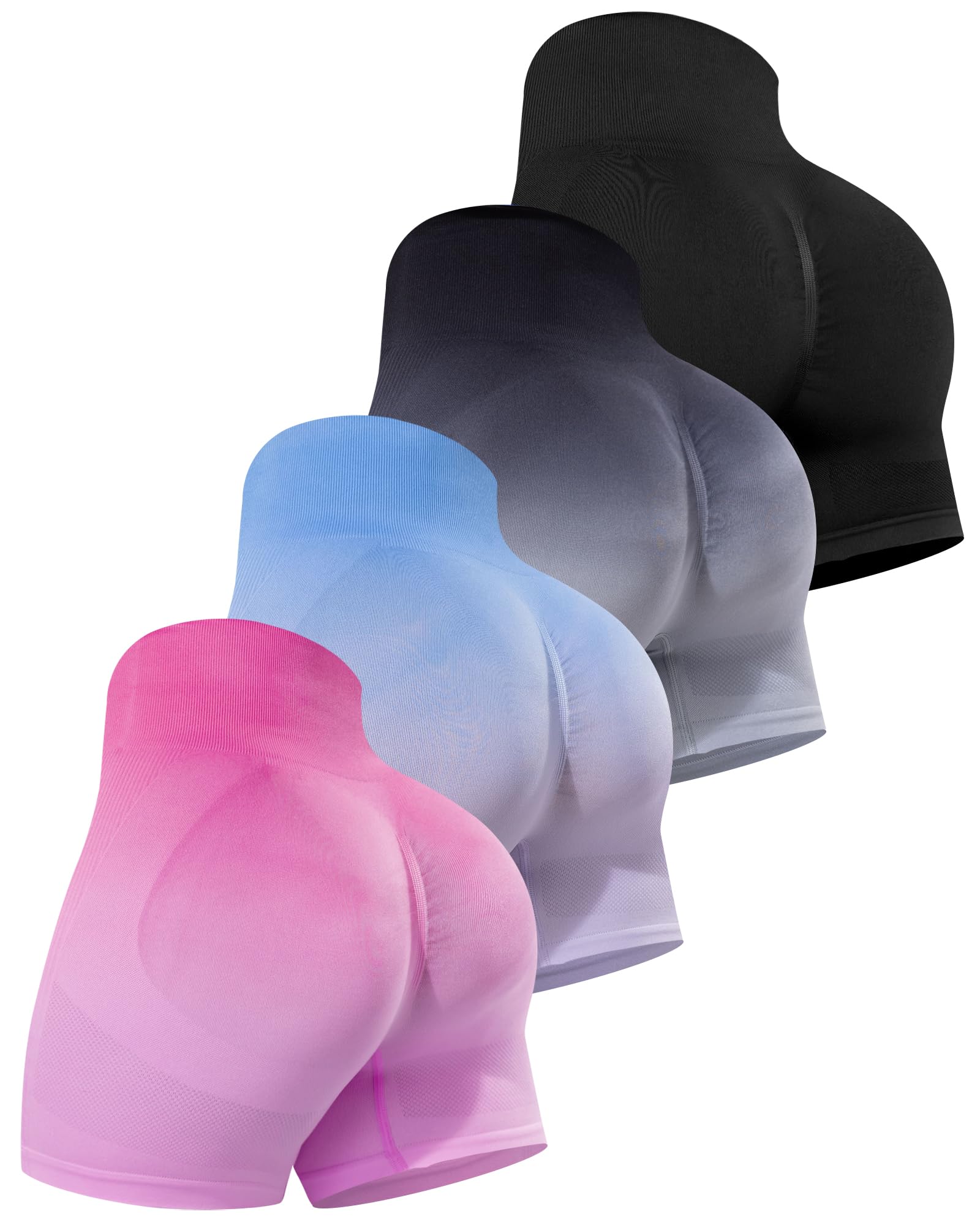 Workout Shorts Sets for Women, High Waisted Gym Butt Lifting Scrunch Butt Seamless Shorts
