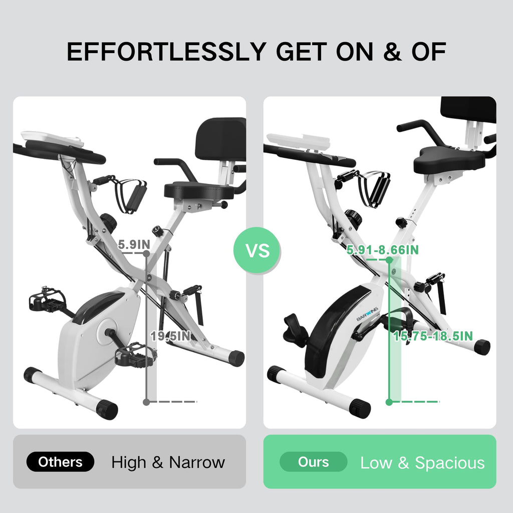 Stationary Exercise Bike for Home Workout, 5 IN 1 Foldable Indoor Cycling Bike