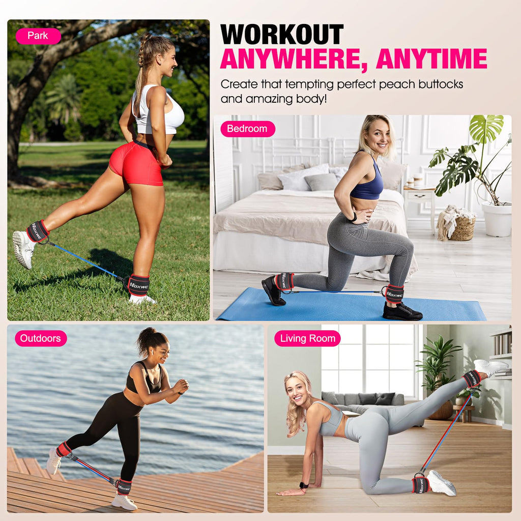 Ankle Resistance Bands with Cuffs, Ankle Bands for Working Out