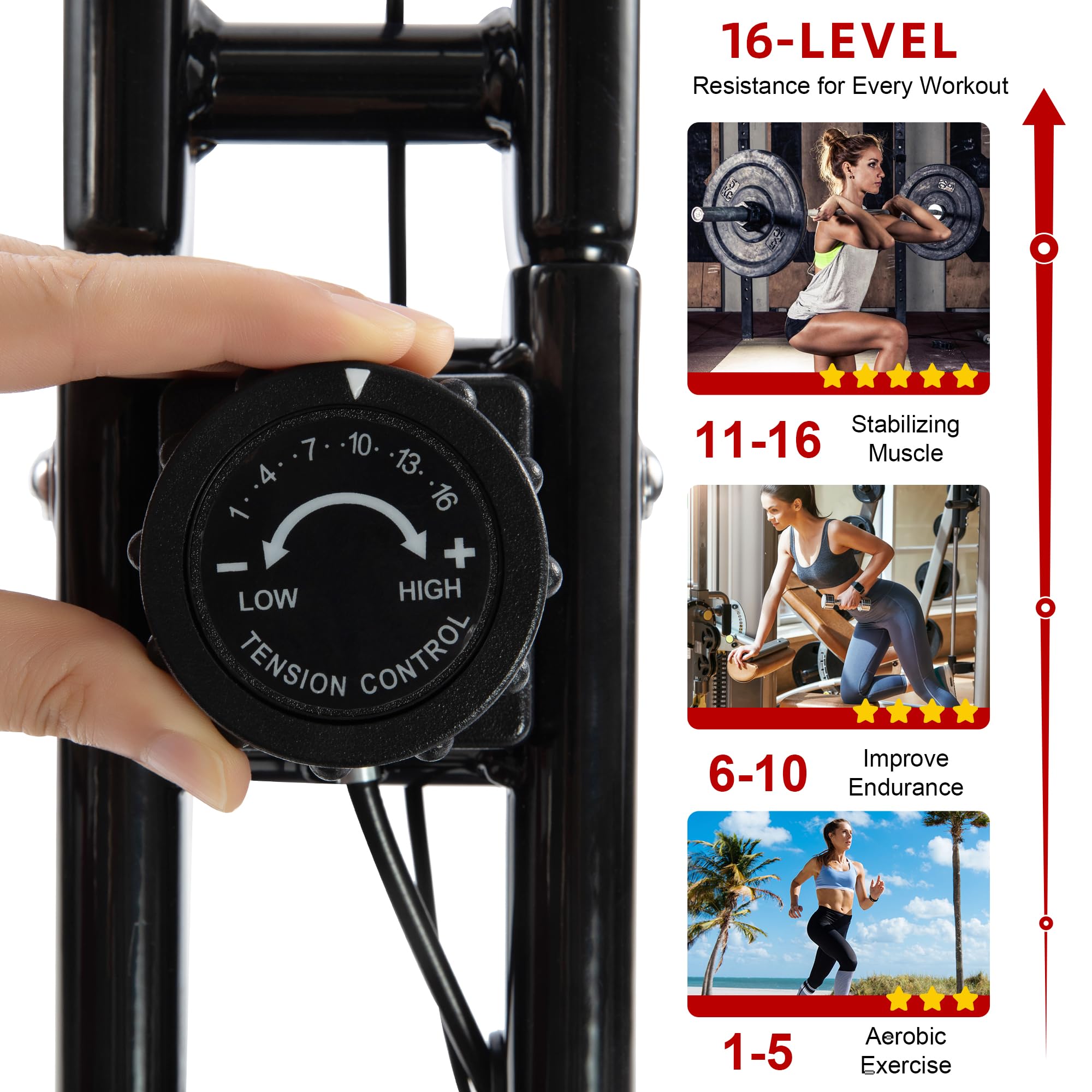 Stationary Exercise Bike for Home Workout, 5 IN 1 Foldable Indoor Cycling Bike