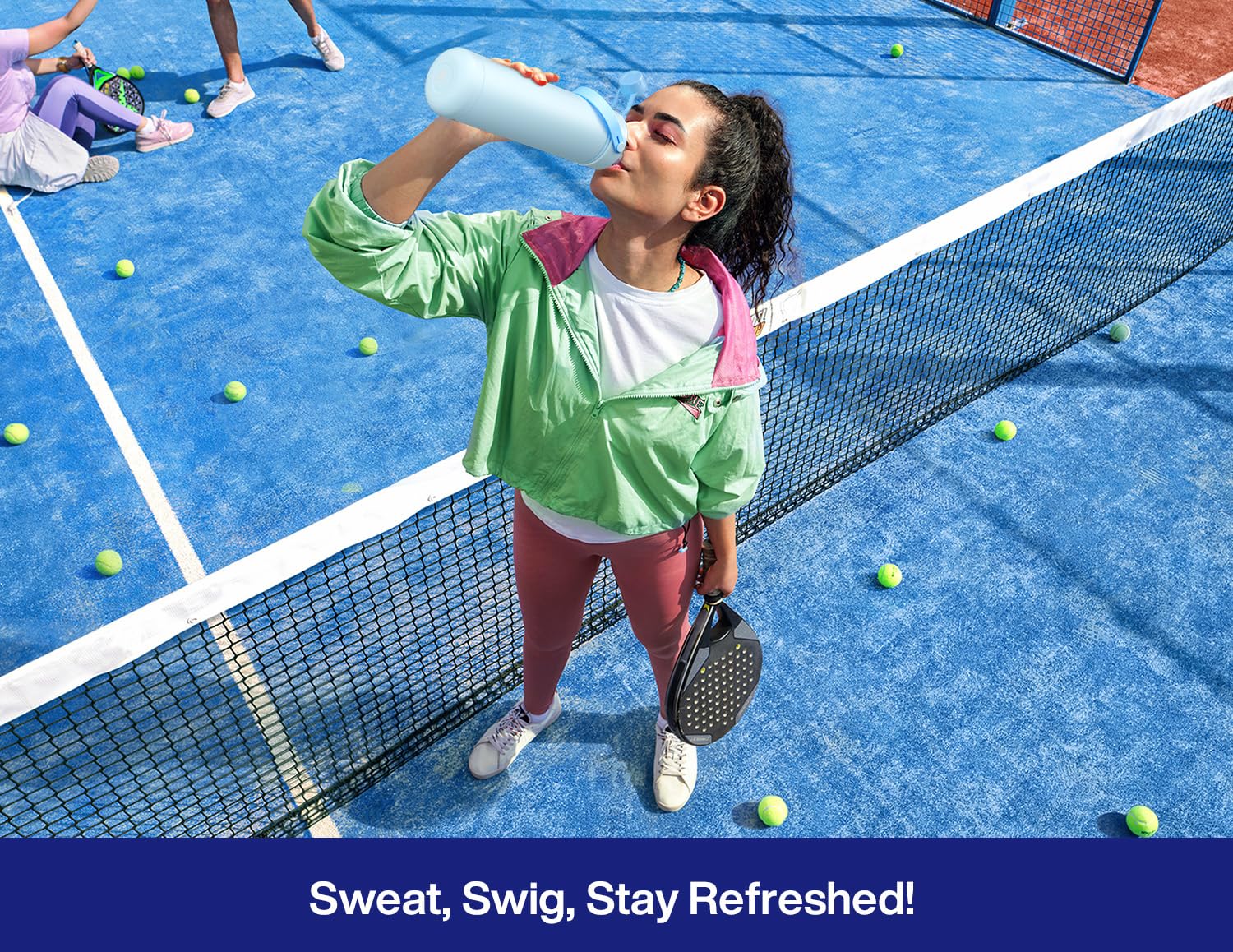 40 oz Insulated Water Bottle with 2-in-1 Straw and Spout Lid (Cotton Candy)